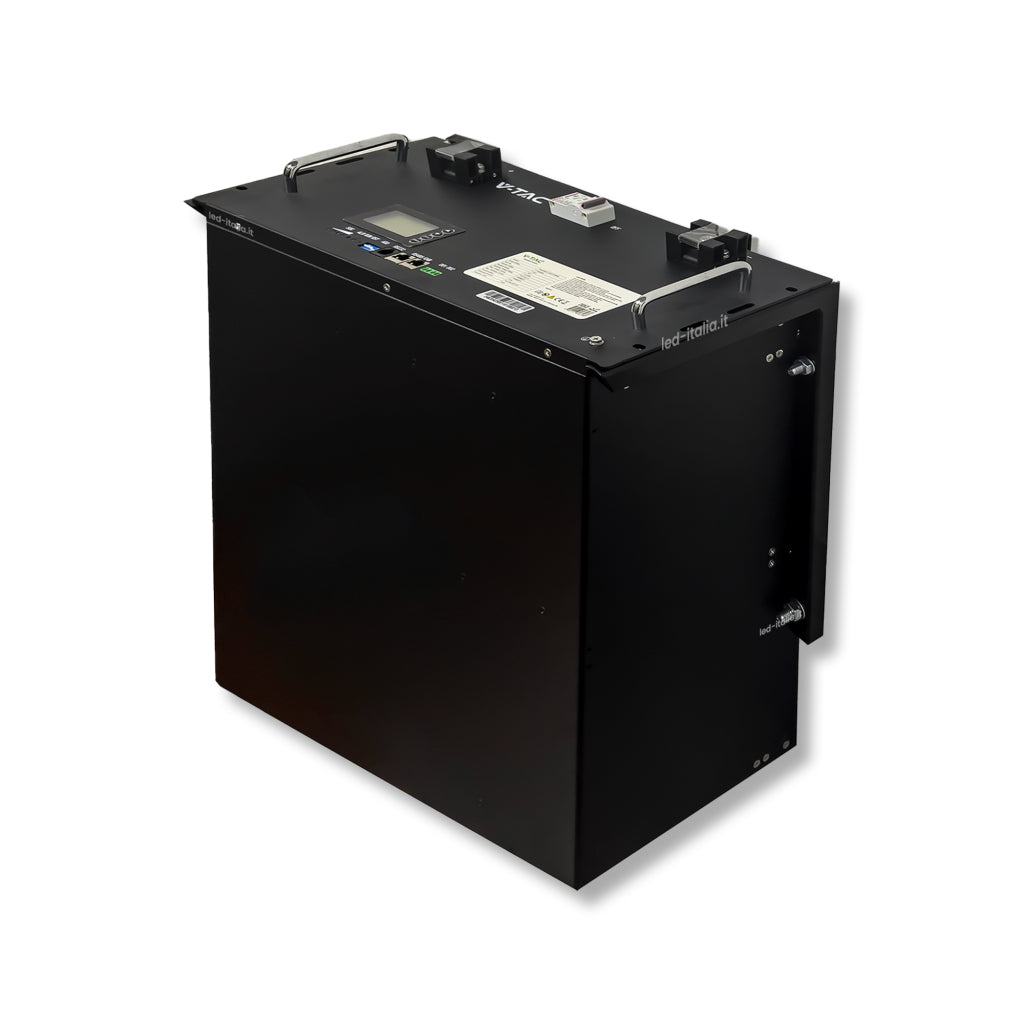 V-TAC Batteria di Accumulo Rack LV 9.6kWh LFP 48V 200Ah 100A Nera CEI 0-21