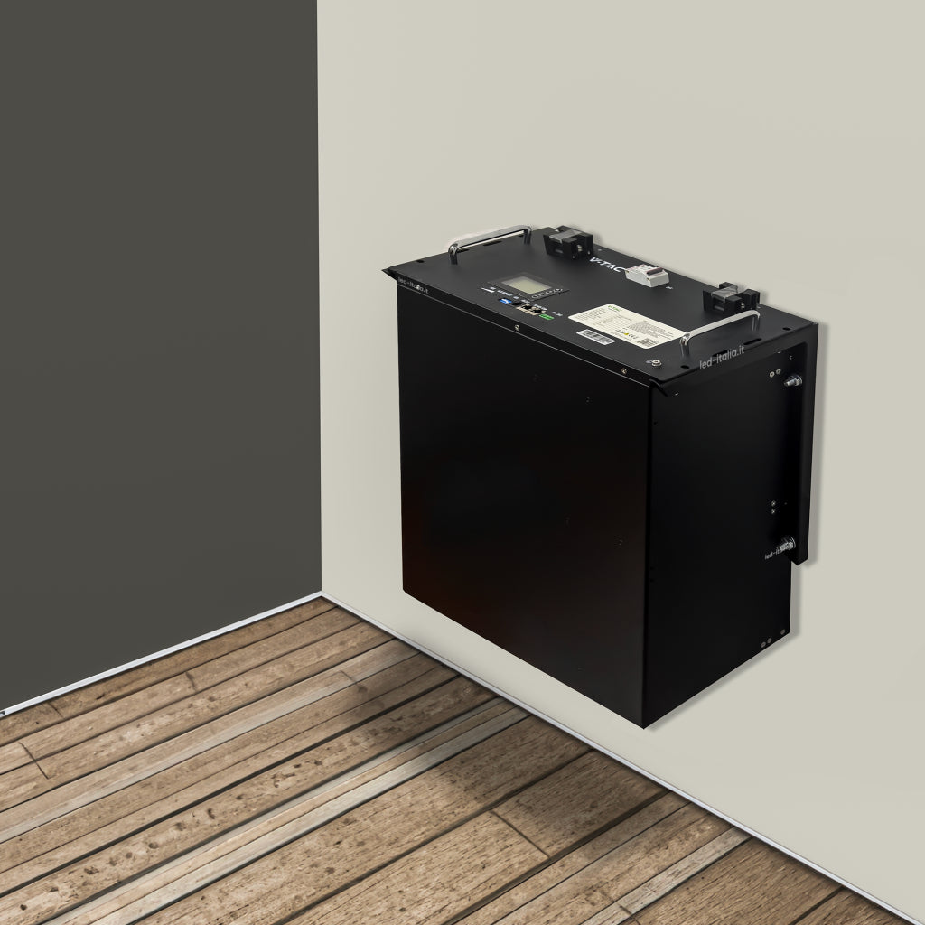V-TAC Batteria di Accumulo Rack LV 9.6kWh LFP 48V 200Ah 100A Nera CEI 0-21