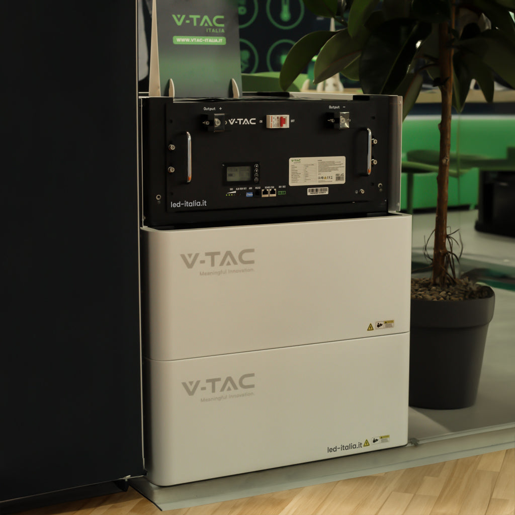 V-TAC Batteria di Accumulo Rack LV 9.6kWh LFP 48V 200Ah 100A Nera CEI 0-21