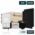 Kit Fotovoltaico Monofase Deye 6kW+10kWh LFP con 15 Pannelli 420W (6.30kW) e Quadro AC/DC