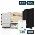 Kit Fotovoltaico Monofase Deye 3.6kW+5kWh LFP con 9 Pannelli 420W (3.78kW) e Quadro AC/DC