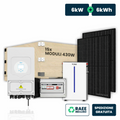 Kit Fotovoltaico Monofase Deye 6kW+6kWh LFP con 15 Pannelli 440W (6.60kW) e Quadro AC/DC