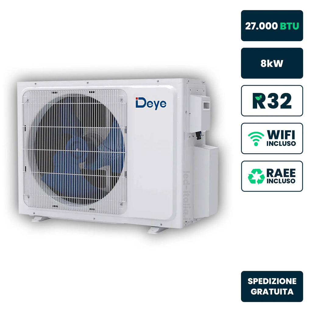Deye Unità esterna multisplit 27.000 BTU ~8kW R32 Solar AC/DC Max 3 Split